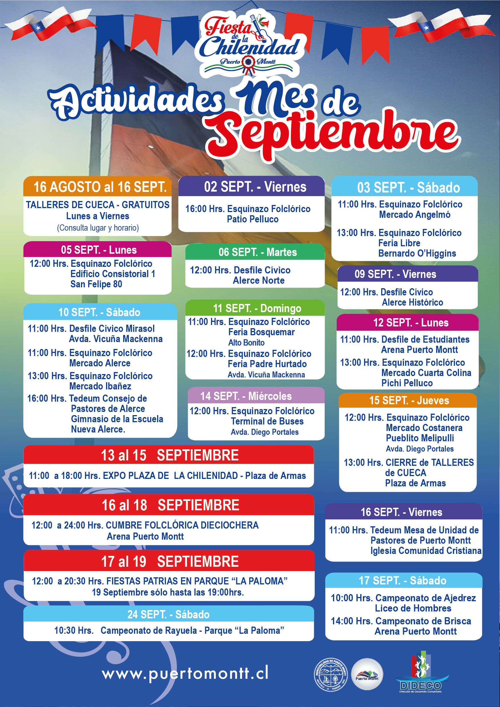 Revise aquí el Calendario de actividades de Fiestas Patrias 2022